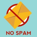 No spam illustration with envelope Royalty Free Stock Photo