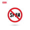 No spam sign text symbol vector isolated