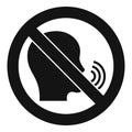 No speaking icon, simple style