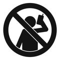 No speaking phone icon, simple style