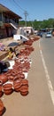 Pooters with their pottery products in Koraput Royalty Free Stock Photo