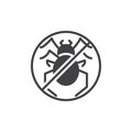 No spider pests vector icon