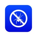 No spider sign icon digital blue Royalty Free Stock Photo