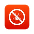 No spider sign icon digital red Royalty Free Stock Photo