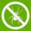 No spider sign icon green Royalty Free Stock Photo