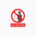 No spitting sign icon, don`t spitting, spitting