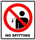 No spitting sign on white background. illustration