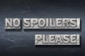 no spoilers, please den Royalty Free Stock Photo