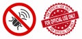No Spy Bug Icon with Scratched For Official Use Only Seal Royalty Free Stock Photo