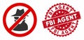 No Spy Icon with Grunge FBI Agent Seal