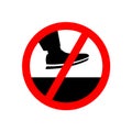 No step on the surface prohibition sign.