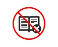 Reject book icon. Decline read sign. Vector