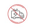 Ambulance car line icon. Medical emergency transport sign. Vector Royalty Free Stock Photo