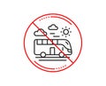 Bus travel line icon. Trip transport sign. Vector