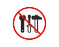 Spanner, hammer and screwdriver icon. Repair service sign. Vector