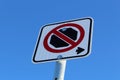 No Stopping Right of Sign Against Blue Sky Royalty Free Stock Photo