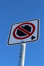 No Stopping Right of Sign Against Blue Sky Royalty Free Stock Photo