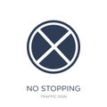 No stopping sign icon. Trendy flat vector No stopping sign icon