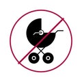 No stroller circle black