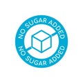 No sugar added icon. Food product without additional sugar logo or symbol. Royalty Free Stock Photo