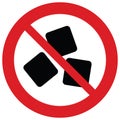 No Sugar icon. free sugar vector prohibiting sing