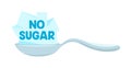 No Sugar Icon with Spoon and Sweet Cane Sugar Blocks, Design Element for Banner, Poster or Package Design