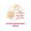 No sun sensitizing drug concept icon Royalty Free Stock Photo