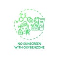 No sunscreen with oxybenzone concept icon