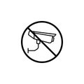 No surveillance line icon, no camera prohibition Royalty Free Stock Photo