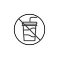 No sweet drinks line icon