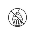 No sweets line icon