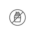 No sweets line icon