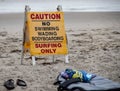 No Swim Zone Along San Clemente Beach