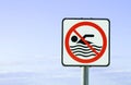 No swimming allowed European sign Royalty Free Stock Photo