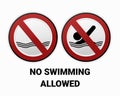 No swimming allowed sign. Illustration vector