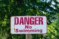 No swimming