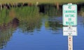 No Swimming Rafting Wading Feeding Geese Sign Royalty Free Stock Photo