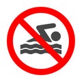 No swimming, vector sign Royalty Free Stock Photo