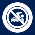 No swimming, vector sign