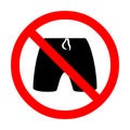 No swimsuit or short pants sign