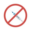 No syringe sign . No vaccine icon .