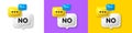 No tag. Negative answer text. Chat speech bubble 3d icons. Vector