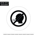 No talking black and white flat icon