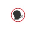 No talking, quiet, silence icon. Vector illustration, flat design