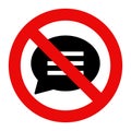 No talking sign. No speaking symbol