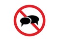 No talking sign prohibition sign conversation