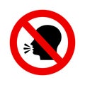 No talking sign vector icon flat design