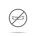 No tape icon. Simple thin line, outline vector of 8 march ban, prohibition, embargo, interdict, forbiddance icons for ui and ux, Royalty Free Stock Photo