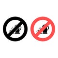 No No tea, teapot, cup icon. Simple glyph, flat vector of Food ban, prohibition, embargo, interdict, forbiddance icons for UI and Royalty Free Stock Photo