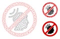 No Telepathy Waves Vector Mesh Carcass Model and Triangle Mosaic Icon